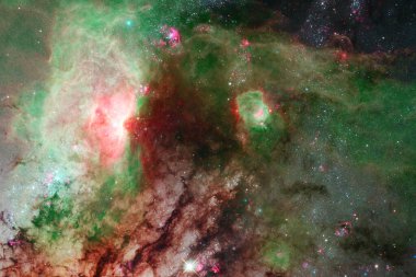 Nebula ve galaksiler uzayda. Bu görüntünün elementleri NASA tarafından desteklenmektedir