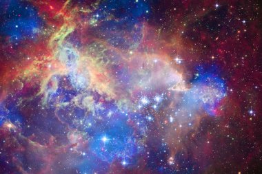 Nebula ve galaksiler uzayda. Bu görüntünün elementleri NASA tarafından desteklenmektedir