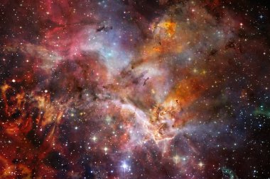 Nebula ve yıldızlar uzayda. Bu görüntünün elementleri Nasa tarafından döşenmiştir