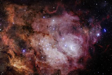Nebula ve yıldızlar uzayda. Bu görüntünün elementleri Nasa tarafından döşenmiştir