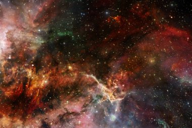 Nebula ve yıldızlar uzayda. Bu görüntünün elementleri Nasa tarafından döşenmiştir