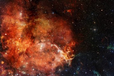 Uzayın derinliklerinde bir yıldız kümesi. Bu görüntünün elementleri Nasa tarafından döşenmiştir
