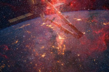 Dünya 'nın arka planında bu var. Bu görüntünün elementleri Nasa tarafından döşenmiştir