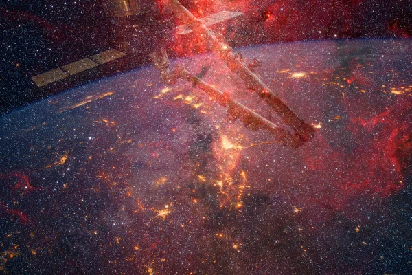 Dünya 'nın arka planında bu var. Bu görüntünün elementleri Nasa tarafından döşenmiştir