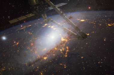 Dünya 'nın arka planında bu var. Bu görüntünün elementleri Nasa tarafından döşenmiştir