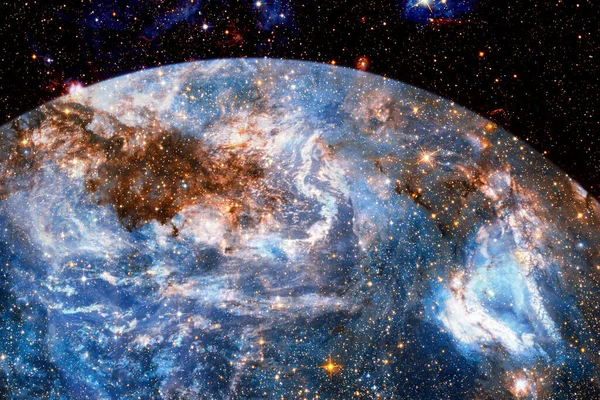 Tierra y galaxia. Elementos de esta imagen proporcionados por la NASA . — Foto de Stock