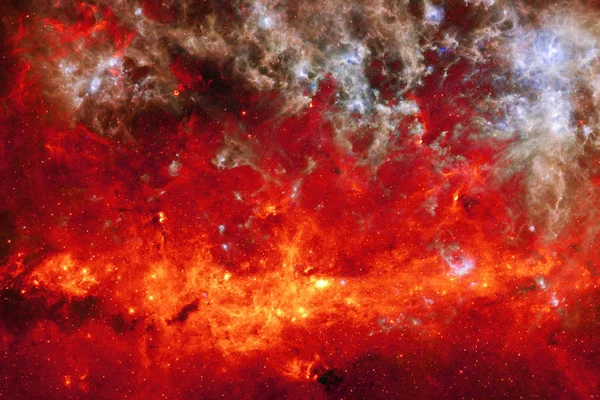 Escena universal con estrellas y galaxias en el espacio profundo — Foto de Stock
