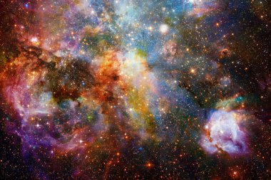Nebula ve yıldızlar uzayda. Bu görüntünün elementleri Nasa tarafından döşenmiştir