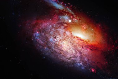 Nebula, galaksi ve yıldızlar güzel bir kompozisyonda..