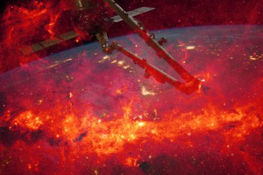 Dünya 'nın arka planında bu var. Bu görüntünün elementleri Nasa tarafından döşenmiştir