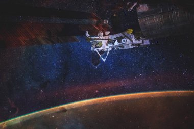 Dünya 'nın arka planında bu var. Bu görüntünün elementleri Nasa tarafından döşenmiştir