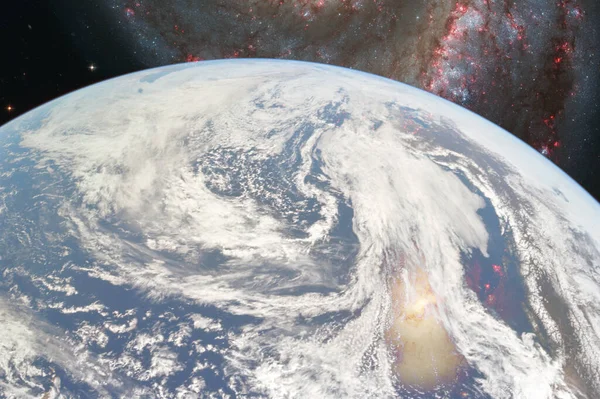 Jorden Och Galaxen Fantastisk Science Fiction Tapet Delar Denna Bild — Stockfoto