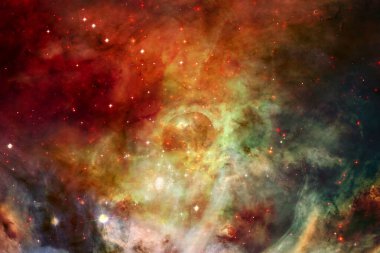 Nebula ve yıldızlı sonsuz uzay. Bu görüntünün elementleri Nasa tarafından döşenmiştir.