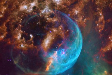 Bulutsular ve dış uzay, gizemli evren parlayan yıldız. Nasa tarafından döşenmiş bu görüntü unsurları.