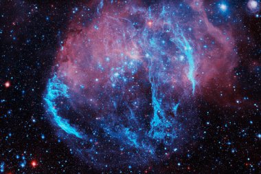 Sonsuz evrenin güzelliği. Bilim kurgu duvar kağıdı. NASA tarafından döşenmiş bu görüntünün elemanları