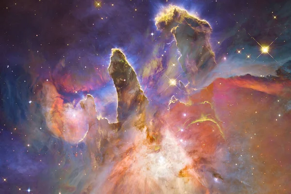 Nebulosas y estrellas en el espacio exterior. Elementos de esta imagen proporcionados por la NASA — Foto de Stock