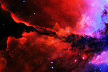 Uzayın derinliklerinde bir yıldız kümesi. Samanyolu Galaksisi. Bu görüntünün elementleri Nasa tarafından döşenmiştir.