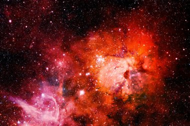 Nebula 'lar, galaksiler ve yıldızlar güzel bir kompozisyonda. Duvar kağıdı için harika bir baskı. Bu görüntünün elementleri Nasa tarafından döşenmiştir.