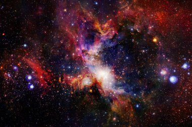 Bulutsular ve dış uzay, gizemli evren parlayan yıldız. Nasa tarafından döşenmiş bu görüntü unsurları.