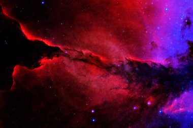 Uzayın derinliklerinde bir galaksi. Evrenin güzelliği. Nasa tarafından döşenmiş elementler.