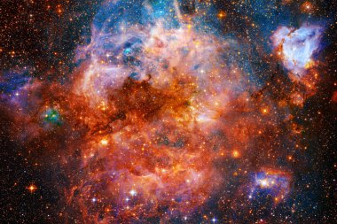 Uzayın derinliklerinde bir galaksi. Evrenin güzelliği. Nasa tarafından döşenmiş elementler.