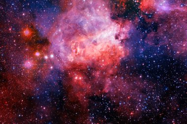 Nebula 'lar, galaksiler ve yıldızlar güzel bir kompozisyonda. Duvar kağıdı için harika bir baskı. Bu görüntünün elementleri Nasa tarafından döşenmiştir.
