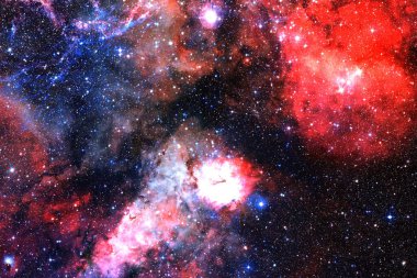 Nebula ve yıldızlı sonsuz uzay. Bu görüntünün elementleri Nasa tarafından döşenmiştir.