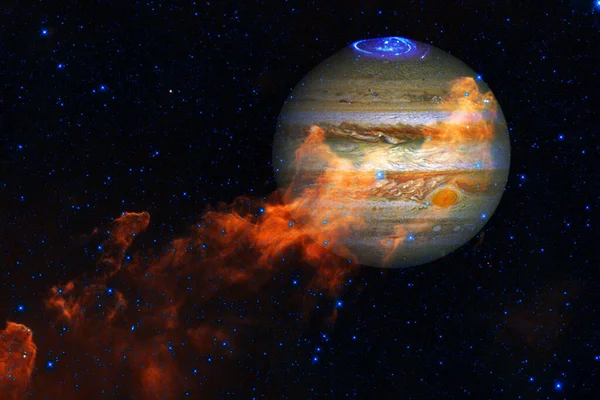 木星Jupiter 太阳系中质量惊人的行星 Nasa提供的图片元素 — 图库照片