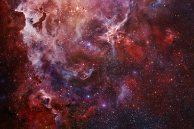 Uzayın derinliklerinde bir yıldız kümesi. Samanyolu Galaksisi. Bu görüntünün elementleri Nasa tarafından döşenmiştir.