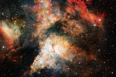 Nebula 'lar, galaksiler ve yıldızlar güzel bir kompozisyonda. Duvar kağıdı için harika bir baskı. Bu görüntünün elementleri Nasa tarafından döşenmiştir.