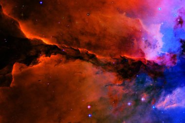 Derin uzay sanatı. Starfield yıldız tozu, nebula ve galaksi. Bu görüntünün elementleri Nasa tarafından döşenmiştir.