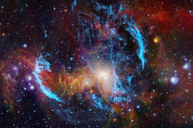 Derin uzay sanatı. Starfield yıldız tozu, nebula ve galaksi. Bu görüntünün elementleri Nasa tarafından döşenmiştir.