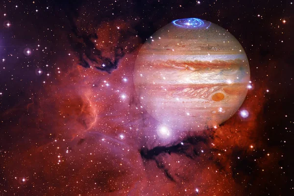 木星Jupiter 太阳系中质量惊人的行星 Nasa提供的图片元素 — 图库照片