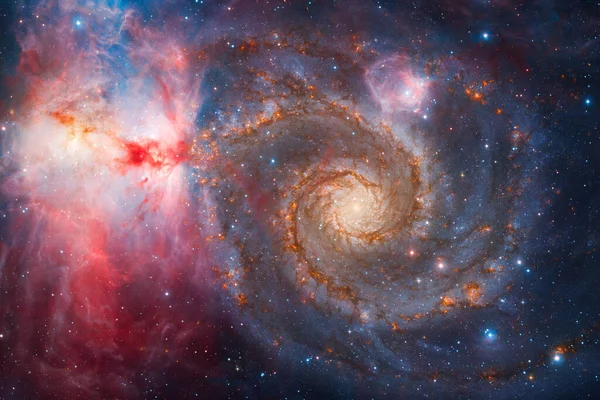 Nebula ve yıldızlı sonsuz uzay. Bu görüntünün elementleri Nasa tarafından döşenmiştir.