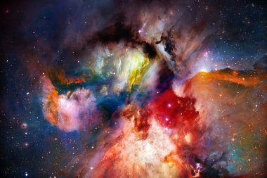 Nebula ve yıldızlar uzayda. Bu görüntünün elementleri Nasa tarafından döşenmiştir