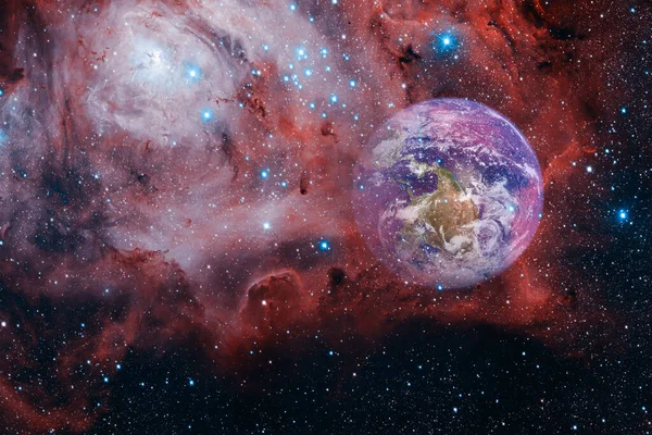 Planète Terre Dans Espace Éléments Cette Image Fournis Par Nasa — Photo