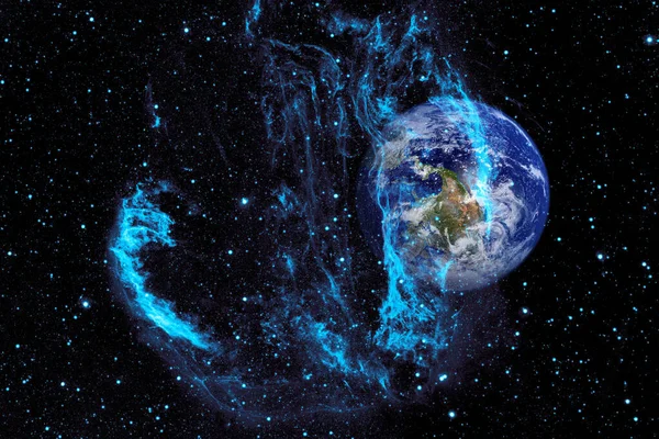 太空中的行星地球 美国航天局提供的这一图像的要素 — 图库照片