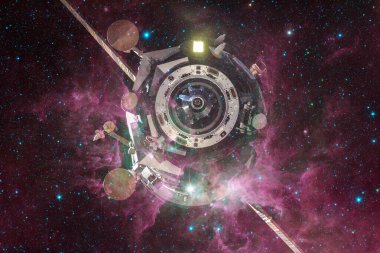 Uzay aracı uzaya fırlatıldı. Kozmos sanatı. Bu görüntünün elementleri NASA tarafından desteklenmektedir