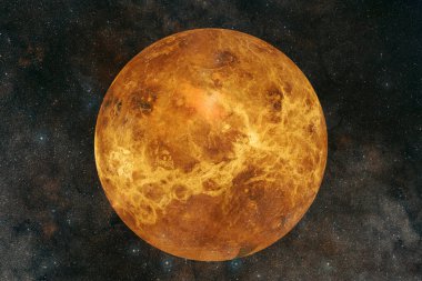 Venüs gezegeni. Güneş sistemi. Kozmos sanatı. Bu görüntünün elementleri NASA tarafından desteklenmektedir