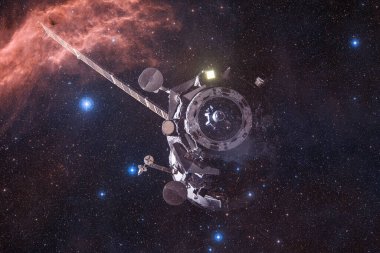 Uzay aracı uzaya fırlatıldı. Kozmos sanatı. Bu görüntünün elementleri NASA tarafından desteklenmektedir