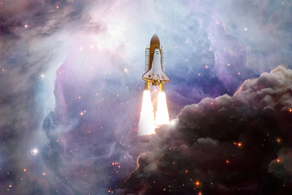 Vesmírný Raketoplán Atlantis Kosmos Art Prvky Tohoto Snímku Poskytla Nasa — Stock fotografie