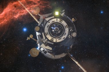 Uzay aracı uzaya fırlatıldı. Kozmos sanatı. Bu görüntünün elementleri NASA tarafından desteklenmektedir