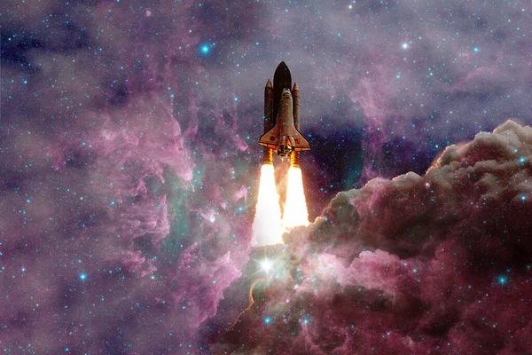 Vesmírný Raketoplán Atlantis Kosmos Art Prvky Tohoto Snímku Poskytla Nasa — Stock fotografie