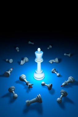 Strong personality (chess metaphor). 3D rendering illustration.  clipart