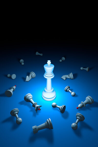 Сильная личность (шахматная метафора). 3D-рендеринг
. 