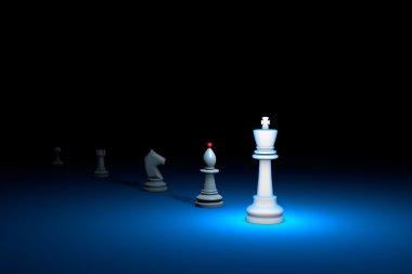 Great authority (chess metaphor). 3D render illustration. Free s clipart