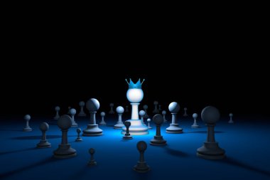 Chess country. Leader (chess metaphor). 3D render illustration.  clipart