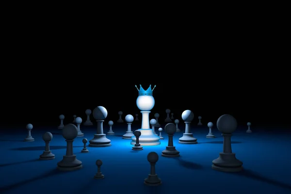 Chess country. Leader (chess metaphor). 3D render illustration. Royalty Free Stock Images