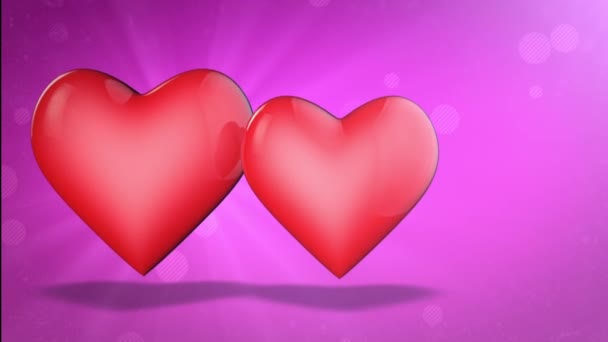 Two lovers hearts. Happy Valentine's Day. 3D animation. — Stock Video ©  grechka333 #140625360