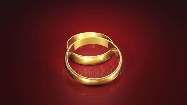 Anillos de boda. Animación 3D — Vídeo de stock